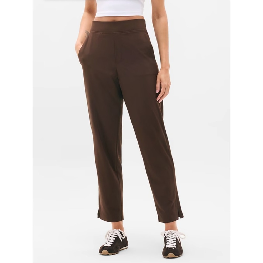 NEW Athleta High Rise Brooklyn Ankle Pant Size 14 Brown Athleisure Career